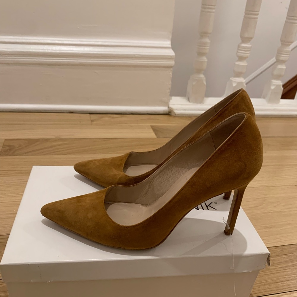 Manolo Blahnik Suede pumps 37 brown cognac